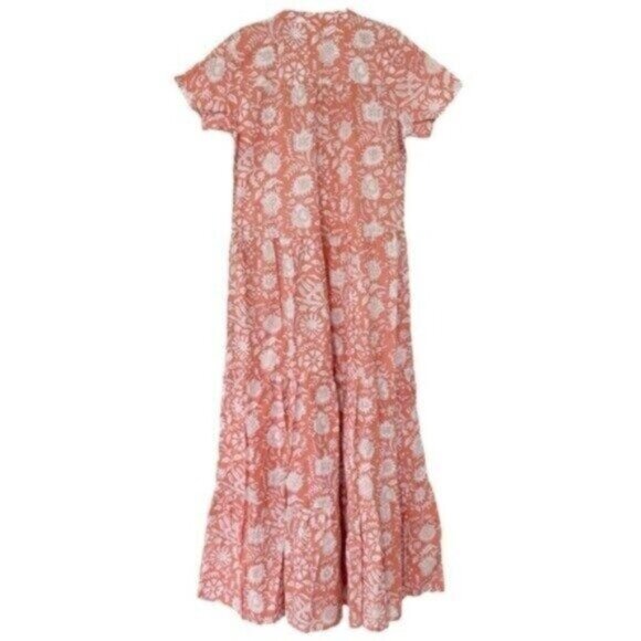 Marea by Liz Joy Olympia Sorbet Floral Print Shell Short Sleeve Kaftan Dress XS - Picture 8 of 12